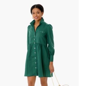 Tuckernuck Green Striped Florence Shirt Dress XS